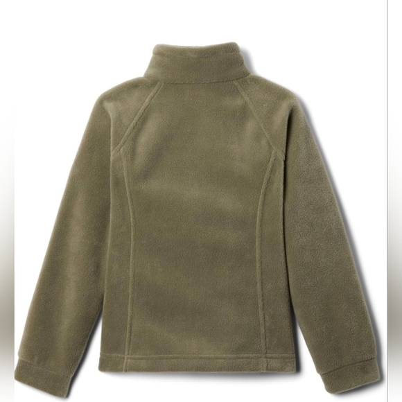 Columbia Girls Fleece Jacket Full Zip XXS 4/5 Olive Green Pink Outdoors Layer - Picture 2 of 13